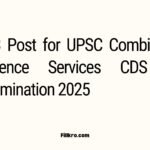 453 Post for UPSC Combined Defence Services CDS II Examination 2025 Apply Online Form