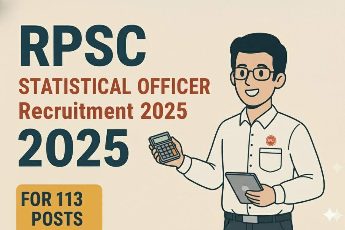 RPSC Statistical Officer Recruitment 2025 for 113 Posts Apply Online.